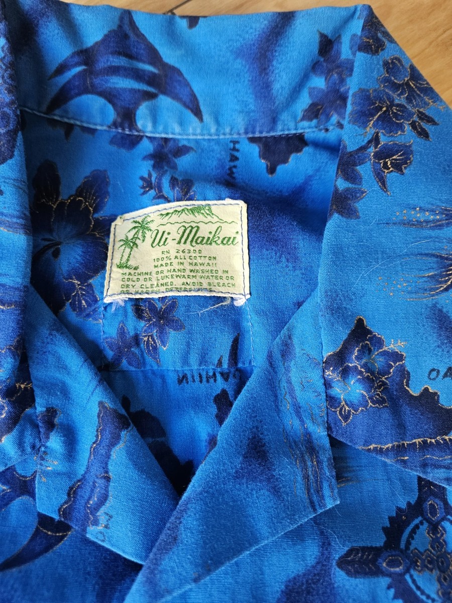 Ui Maikai ハワイアンシャツ 中古 ui maikai(ウイマイカイ) 70Sアロハシャツ オレンジ サイズ 記載