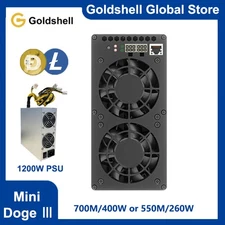 Goldshell Mini Doge III Miner Doge Coin LTC 700M/400W or 550M/260W w/ 1200W PSU