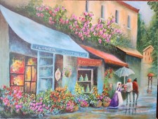 Flower Boutique.  An acrylic painting by Susan Gaunt.