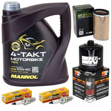 Set für Triumph Thruxton 900 2004-15 Wartung Öl 4L Luftfilter Ölfilter Zündkerze