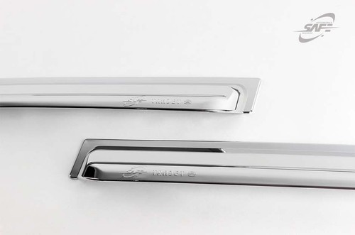 SAFE Chrome Weather shields 4pcs for 1999 - 2007 Hyundai Trajet XG - Picture 4 of 6