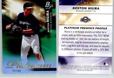 Keston Huira 2018 Bowman Platinum Platinum Presence Green PP-3 /99 Brewers