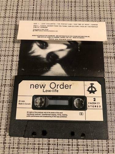 NEW ORDER "LOW-LIFE" BLACK CASSETTE (Canada, 1985) FACD4-21 - Picture 2 of 6