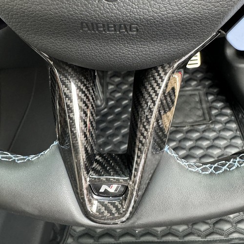 Carbon Fiber Steering Wheel Trim Cover Steering Wheel Trim For Hyundai I30 N Car Accessories - Picture 7 of 8