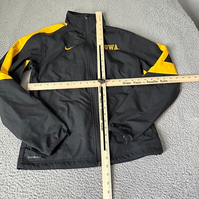 Iowa Hawkeyes Jacket Adult Small Black Gold Full Zip Nike