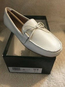 womens white driving moccasins