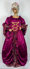 French Colonial 18th Century Ladies Burgundy/Gold Fancy Costume Gown XXL