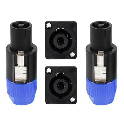 4 Pole Speakon Male Connector Audio Speaker Cable Adapter & NL4MP Female Socket