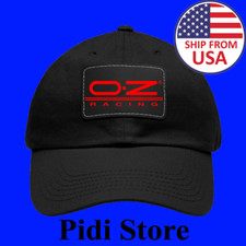 Oz Racing Red Dad Hat With Leather Patch Rectangle Oz Racing Red Dad Hat With Leather Patch Rectangle