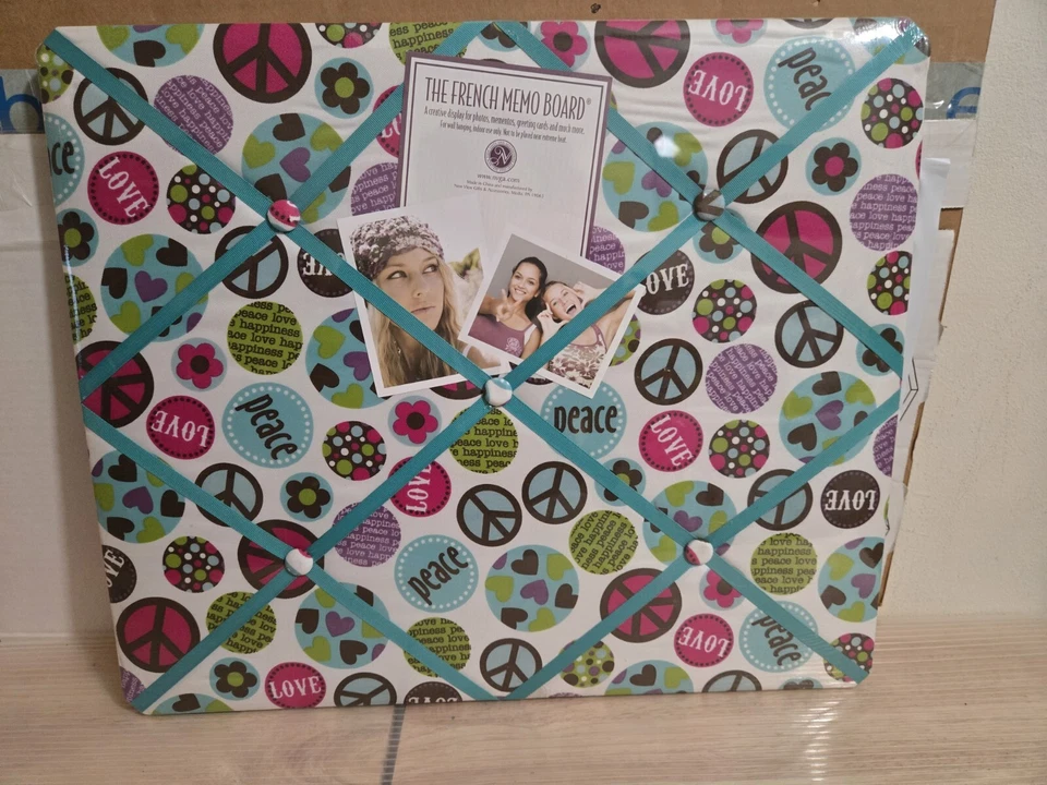 Peace Sign Graphic Fabric The French Memo Memory Picture Board New 19"×16" - Image 2 of 4