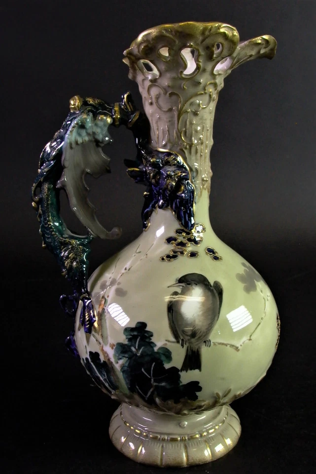 Ernst Wahliss Turn Wien - Jugendstil Vase mit Drachen - Bild 3 von 4