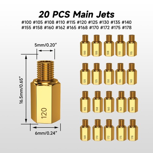 40PCS Carburetor Main Jet Slow Pilot Jet Kit Compatible with Keihin PE PWK CVK - Picture 4 of 9