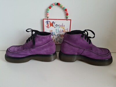 Dr Martens 8354 purple platform DMs england vintage boots chunky