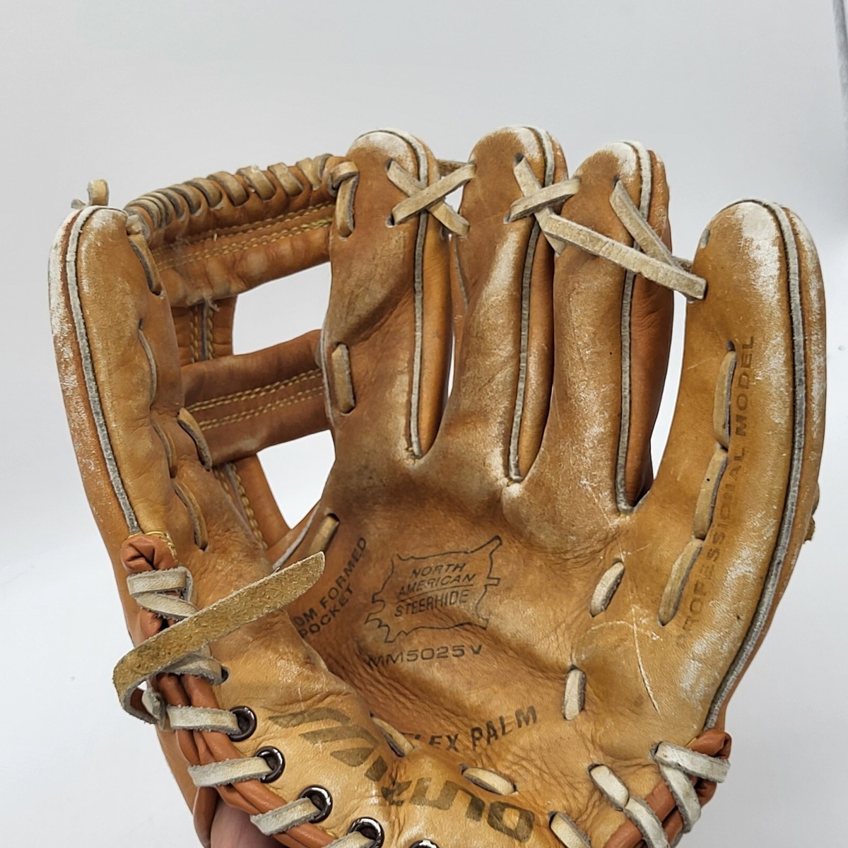 Mizuno Baseball Glove MM5025V, PRO Model, Brown Leather, RIGHT