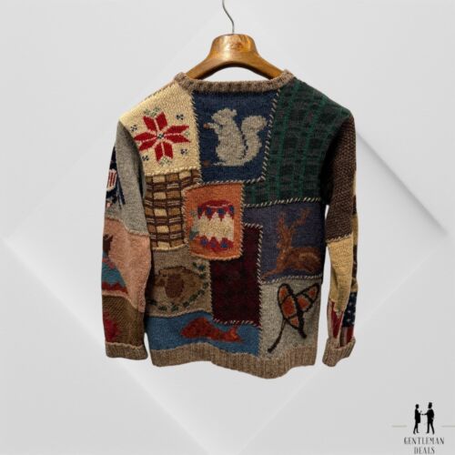 Polo Ralph Lauren S petit pull patchwork western vacances remises RRL chef indien très bon état