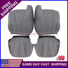 Fits 1999-2002 Chevy Silverado Driver Passenger Bottom Top Seat Cover Dark Gray