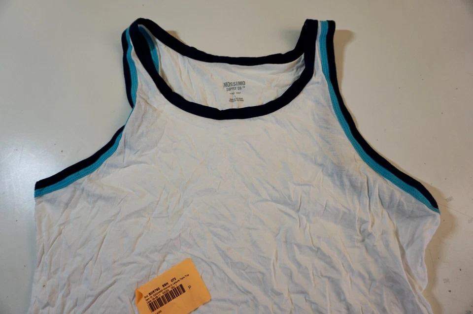 MOSSIMO NIÑOS SIN MANGAS OCIO CAMISETA SIN MANGAS GRANDE BLANCA NUEVA CON ETIQUETAS!!! VER ANUNCIO Foto 3 de 3