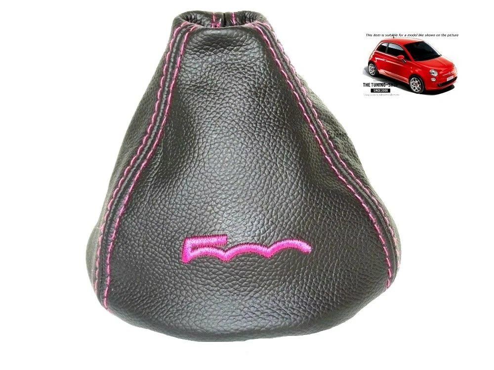 Gear Gaiter For Fiat 500 500C 2007 2015 Leather Pink Embroidery eBay