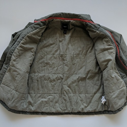 Gap Kids Canvas Jacket Surplus Padded Youth Size XL Olive Green Full Zip Cotton - Picture 4 of 14