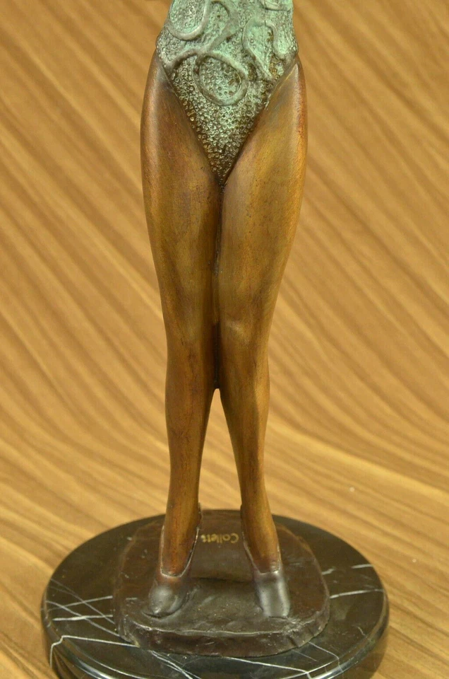 Rare Original Art Deco Sport Gymnast Bronze Sculpture Statue Marble Base Figure - Image 3 of 4