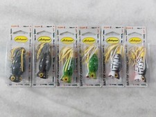 Lot Of 6 Arbogast Hula Poppers 2in 3 Colors