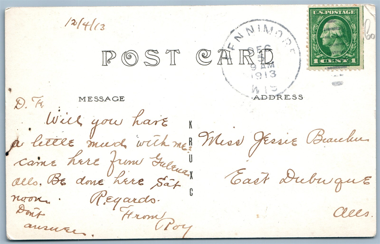 FENNIMORE WI RESIDENCE STREET ANTIQUE REAL PHOTO POSTCARD RPPC eBay