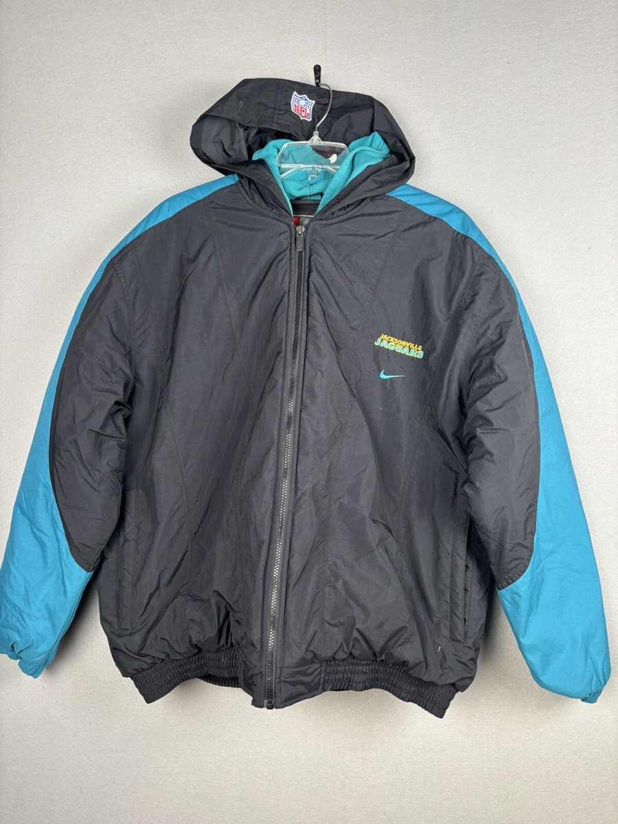 Vintage Nike Team Jacksonville Jaguars Jacket L Lg Quilted Nylon