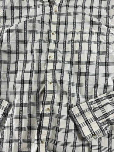 Banana Republic mens Black And White Plaid Long Sleeve Button Sz Medium untuckit - Picture 2 of 9