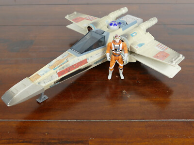 STAR WARS POTF2 ELECTRONIC X-WING FIGHTER 1995 WITH LUKE SKYWALKER POWER FORCE