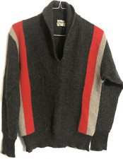 Lambswool Sweater Men's Large Pullover Grandpa Vintage Gray