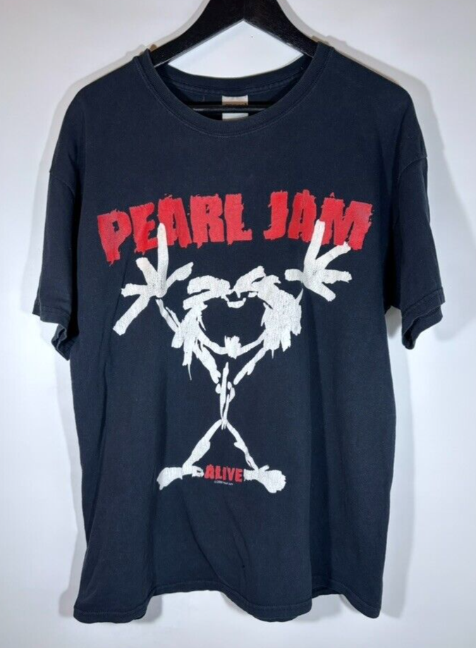 PEARL JAM Alive Stickman 2008 REPRINT Shirt Double-Sided Size Large