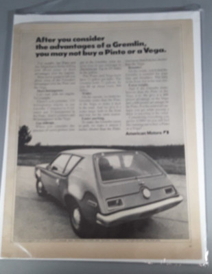 Original 1971 AMC Gremlin Magazine Ad ''After You Consider the Advantages...''