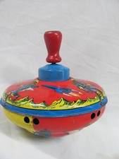 Vintage 1960's Spinning Top Spaceships and Spacemen Metal Toy 99