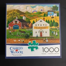Buffalo Charles Wysocki HOUSE MOVERS 1000 pc Jigsaw Puzzle AMERICANA Complete