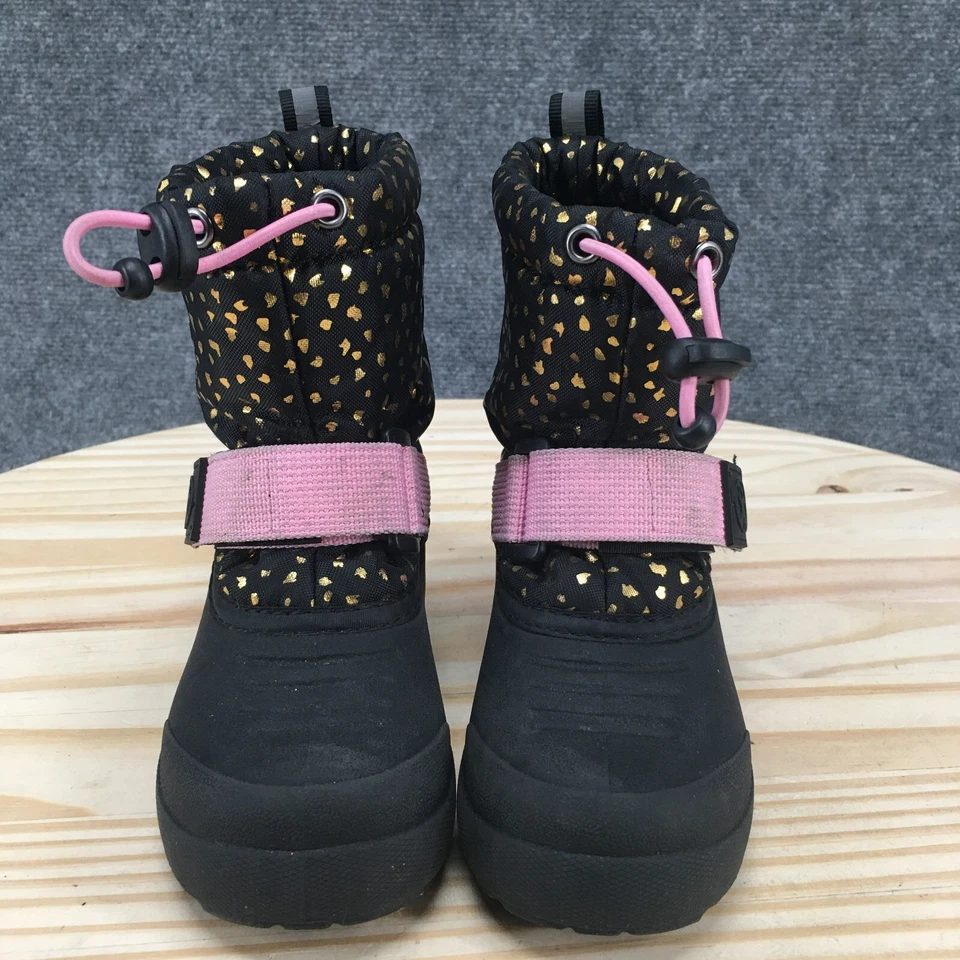 Northside Waterproof Snow Boots Toddler 7 Frosty Black Faux Leather Mid Faux Fur - Image 4 of 4