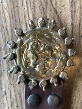 Vintage belt with bronze brazing art buckle
