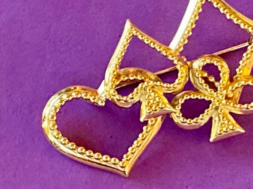 Crown Trifari 2" Playing Deck Card Suits Symbols Brooch Poker Blackjack Vegas! - Picture 8 of 8