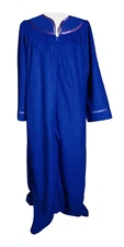 Vintage Adonna Robe Housecoat Blue Size Medium Full Length Zip Pocket Duster