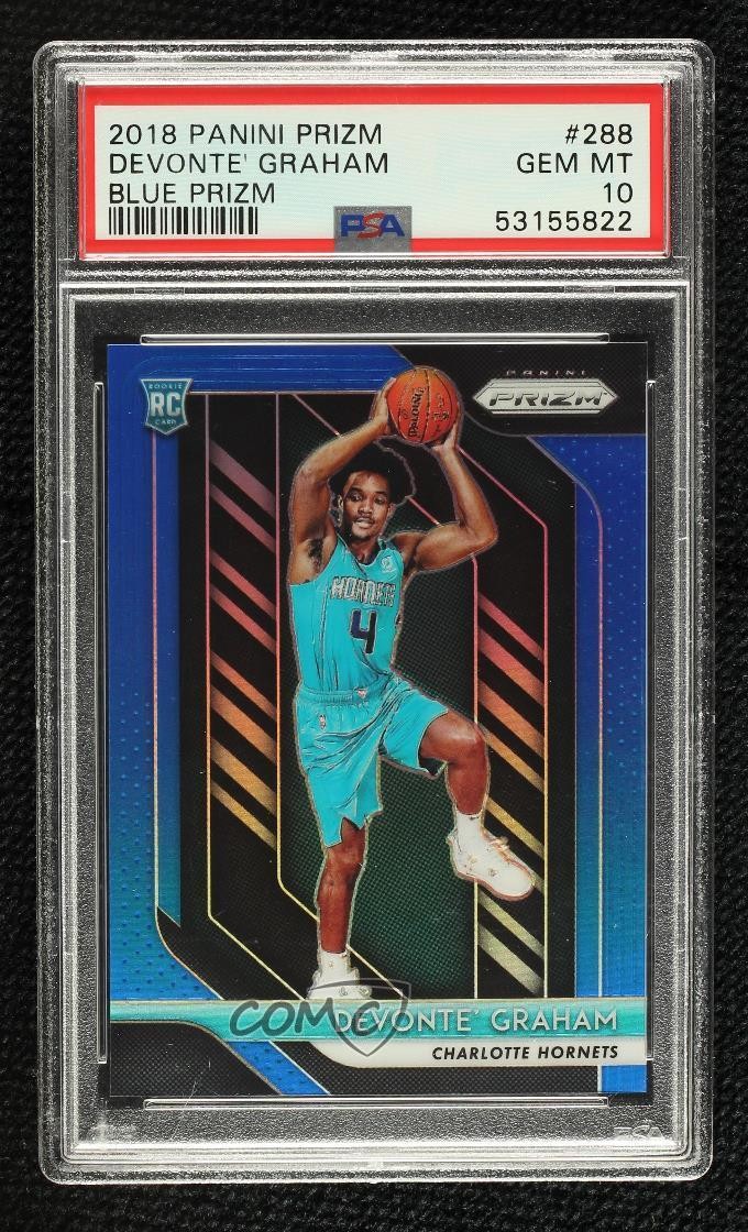 2018-19 Panini Prizm Blue Prizm 197/199 Devonte' Graham #288 PSA 10 GEM MT 09rp