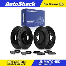 Front Rear Drilled Slotted Brake Rotors Premium Ceramic Pad for Dodge Challenger