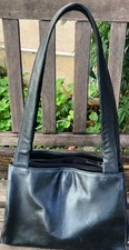 Sac à main en cuir noir Nieves Arce vintage