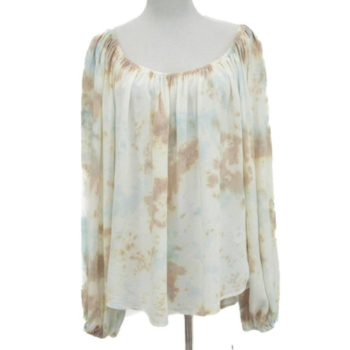 Karen Kane Long Sleeve Desert Breeze Peasant Blouse Top Size Medium