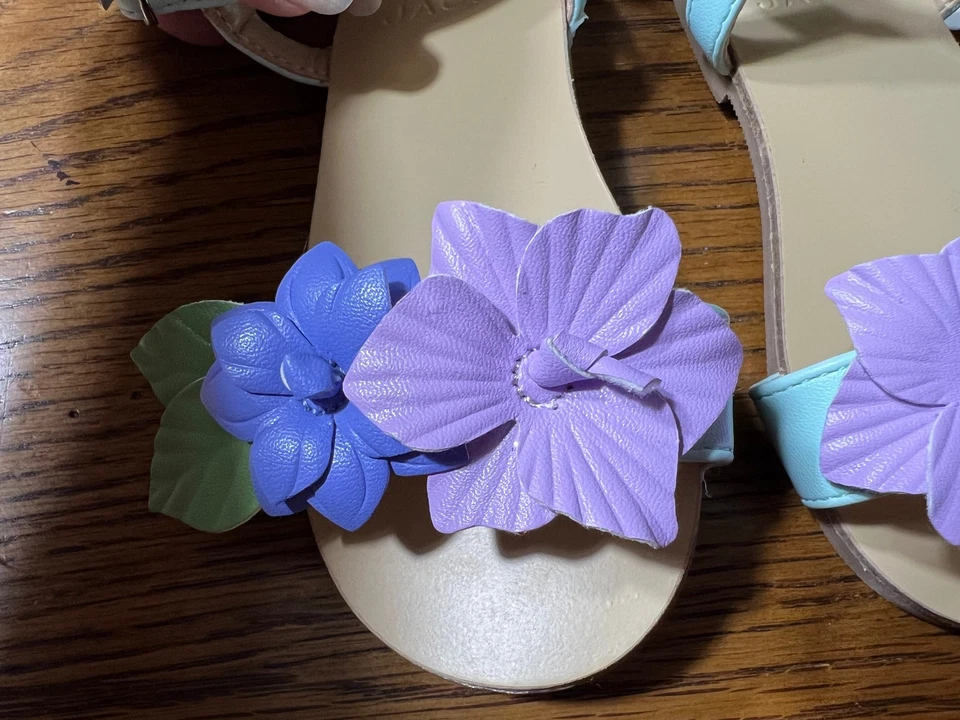 NUEVO CON ETIQUETAS Janie and Jack Room To Bloom Sandalias Flor Como Nuevas Niñas Zapatos Talla 7 Niño Pequeño Foto 2 de 4