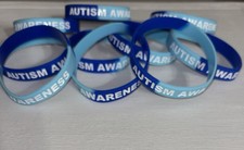 10 New Blue Autism Awareness Support Wristbands Awareness Bracelets Lot