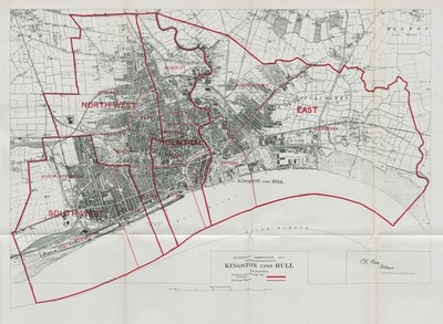 Kingston Upon Hull Parliamentary Borough. BOUNDARY COMMISSION. Close 1917 map