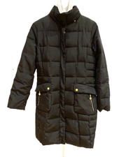CALVIN KLEIN Quilted Black Polyester Down Filling Lined Coat size L