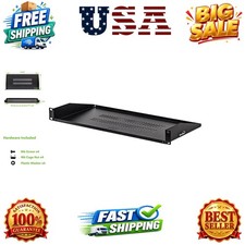 Cantilever Server Shelf Vented Shelves Rack Mount 19 Inch 1U Black 8 Inches 2...