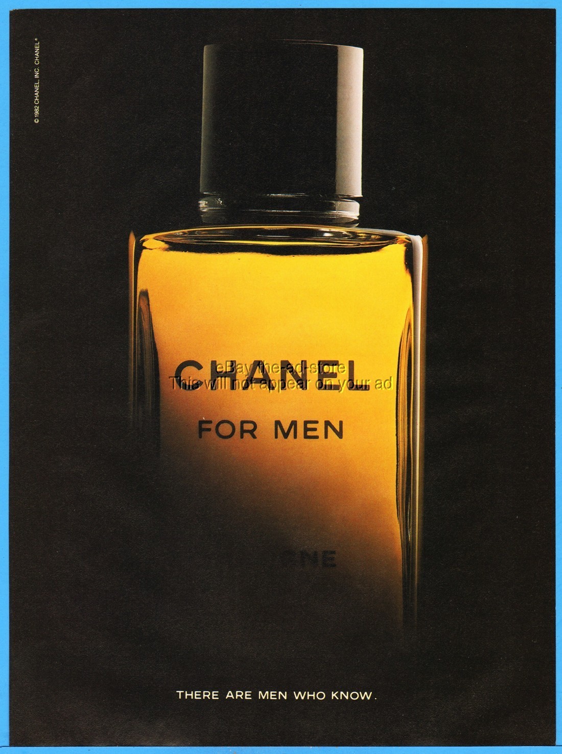 1984 Chanel Pour Homme Cologne Vintage Ad Classic 1980s Men Fragrance