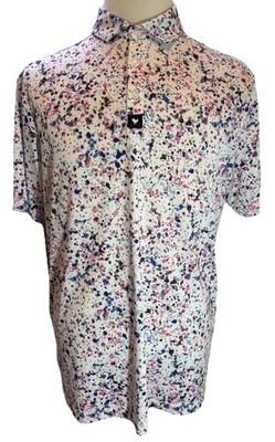 Bad Birdie Performance Paint Splatter Golf Polo Shirt Size L.             P19950