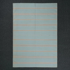 Modern Handwoven Cotton Kilim Dhurrie Rug Color Sky, Blue Handmade Carpet Rug